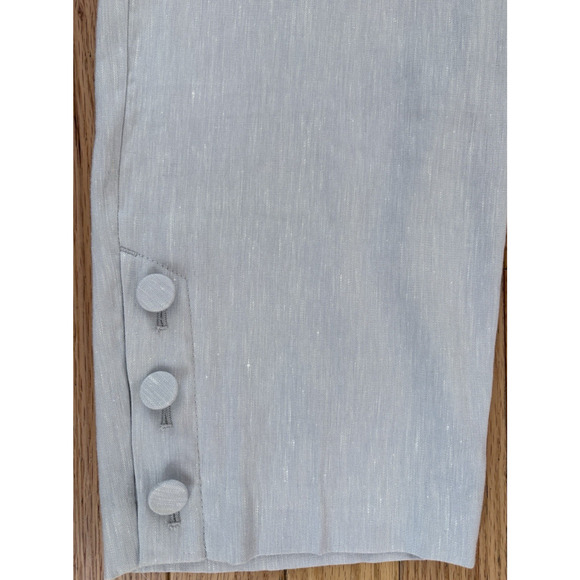 J JILL Stretch Trouser Crop Pants Linen Viscose L Tall Gray Career Minimalist - Picture 6 of 11